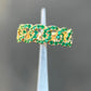 0.65ct Green Sapphire Cuban Link Ring in 14K Yellow Gold