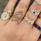 Natural Black Diamond Snake Ring in 14K Yellow Gold