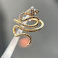 Natural Black Diamond Snake Ring in 14K Yellow Gold