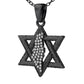 Diamond Encrusted Land of David Pendant in 14K Solid Gold- Antique Black Rhodium Finish (0.40ctw Approx.)