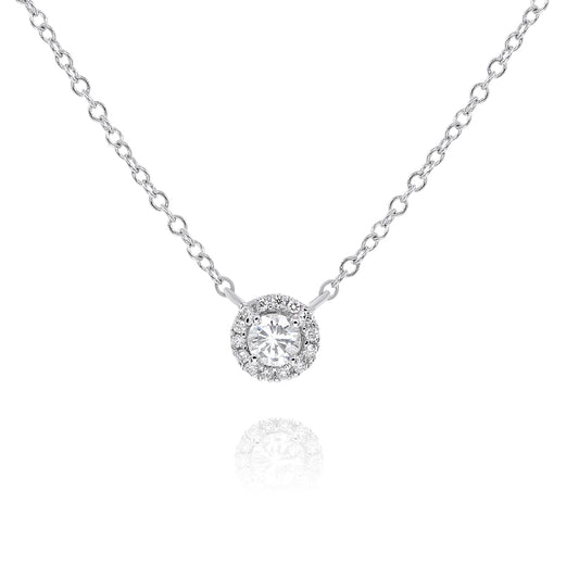 .35ctw Diamond Halo Pendant in 14K White Gold
