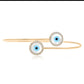 0.18ctw Evil Eye Bangle in 14K Gold