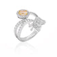 1.57ct Natural Yellow and White Diamond Fashion Ring in 18K White Gold