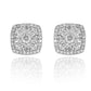 0.49ct Baguette And Round Diamond Cluster Studs in 14K White Gold