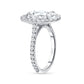 Oval Cut Diamond Halo Engagement Ring in 14K White Gold